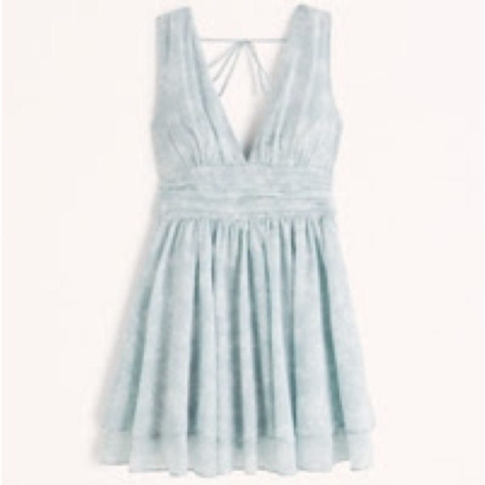 Abercrombie & Fitch size SP “green print” Flirty Drama Mini Dress NWT